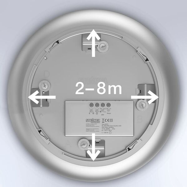 Steinel udend&oslash;rs sensor-loftslampe DL Vario Quattro LED WW s&oslash;lv 035440