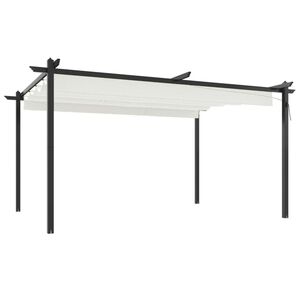 vidaXL havepavillon med sammenrulleligt tag 4x3 m cremefarvet