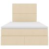 vidaXL Opbevaringsseng med madras Creme 120 x 200 cm Faux læder