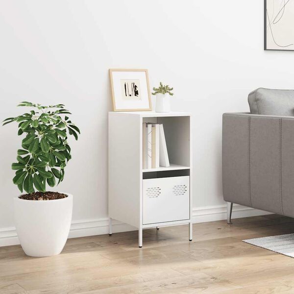 vidaXL skænk 35x39x73,5 cm koldvalset stål hvid