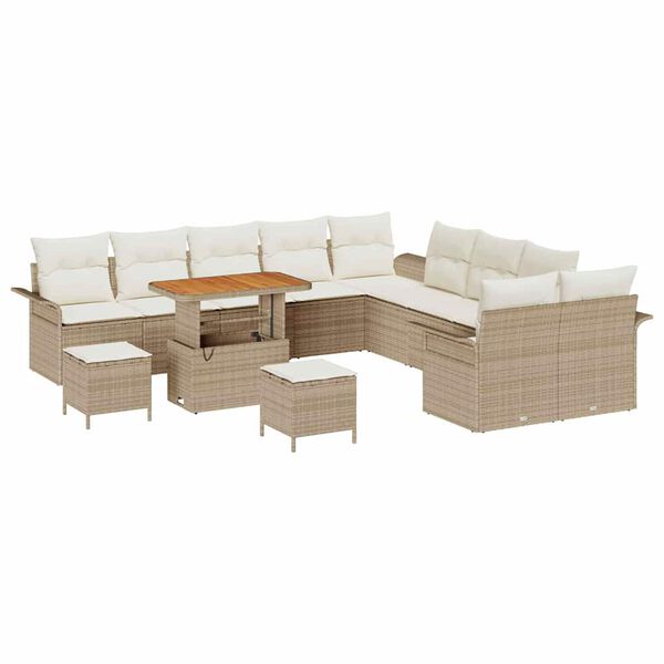 vidaXL Havesofa Sæt 13 pcs Beige polyrattan
