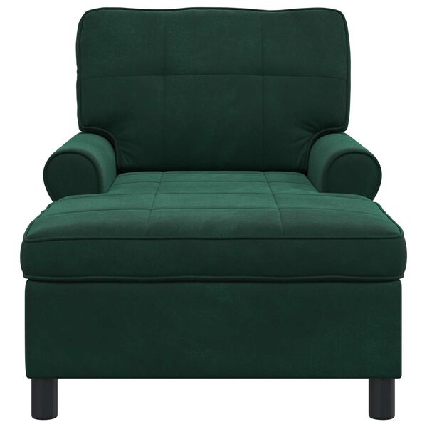 vidaXL Chaise Lounge med pude M&oslash;rkegr&oslash;n 91 x 157 x 91 cm Fl&oslash;jl