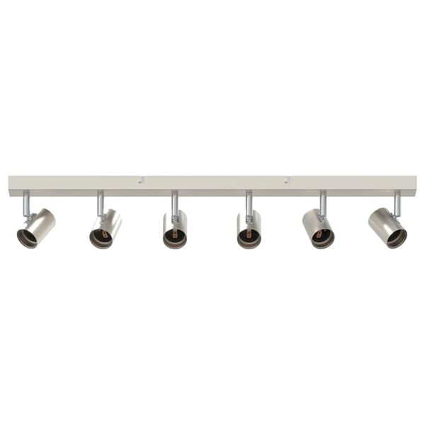 vidaXL Loftsspot med spotlights Nikkel 73 x 6,5 x 11,5 cm Metal