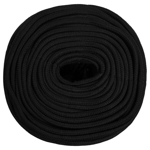 vidaXL arbejdsreb 8 mm 500 m polyester sort