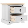 vidaXL Sengebord med skuffe Hvid 53 x 39 x 47 cm Massiv fyrretr&aelig;