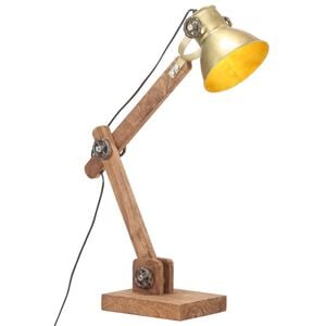 vidaXL industriel skrivebordslampe 58x18x90 cm E27 rund messingfarvet