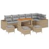 vidaXL Havesofa S&aelig;t 10 stk. 6-Antal s&aelig;der Beige og lys gr&aring; polyrattan