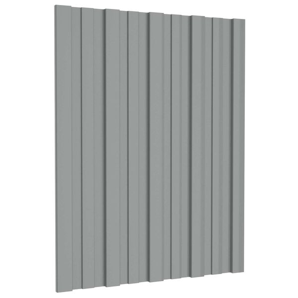 vidaXL Tagpanel 12 pcs Gr&aring; 60 x 45 cm Galvaniseret st&aring;l
