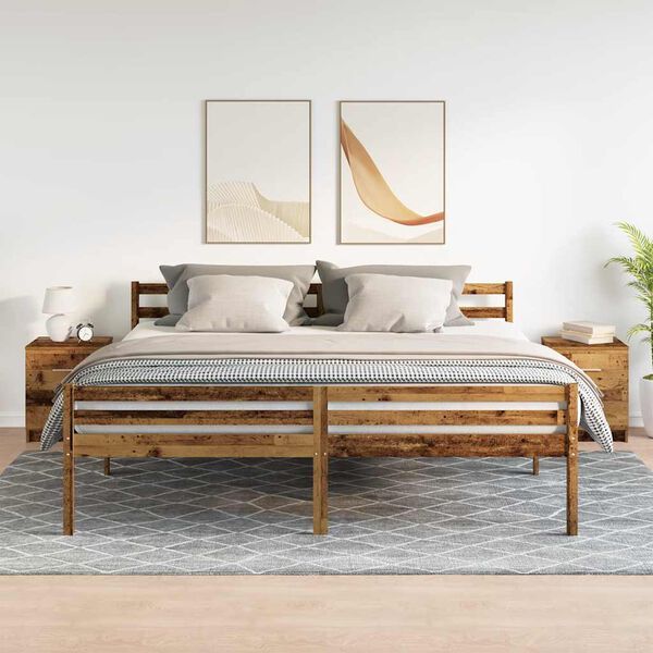 vidaXL sengeborde 2 stk. med 2 skuffer 40x36x50 cm antikt tr&aelig;