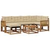 vidaXL Udend&oslash;rs sofagruppe med pude 7 pcs Naturlig og Beige