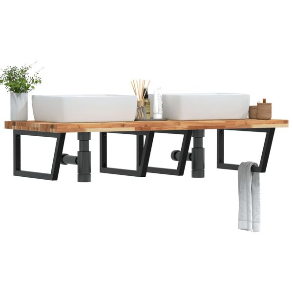 vidaXL v&aelig;gh&aelig;ngt badev&aelig;relseshylde st&aring;l og massivt akacietr&aelig;