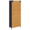 vidaXL Highboard med skuffe Sort eg 69,5 x 34 x 180 cm Konstrueret tr&aelig;