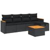 vidaXL sofas&aelig;t til haven 6 dele med hynder polyrattan sort