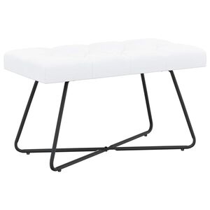 vidaXL B&aelig;nk med knap tufting Hvid 80 x 40 x 46 cm Stof