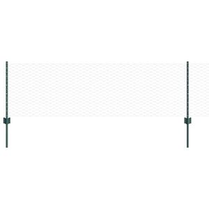 vidaXL Sekskantet hegn med stolpe 100 x 0,6 m PVC-belagt st&aring;l Gr&oslash;n