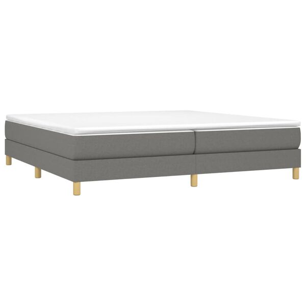 vidaXL Boxspring sengeramme 200x200 cm stof m&oslash;rkegr&aring;