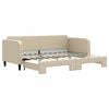 vidaXL daybed med udtr&aelig;k 80x200 cm stof cremefarvet