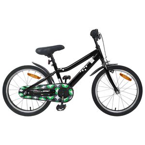 vidaXL B&oslash;rnecykel 18 tommer til 5-7 &aring;r gammel Sort