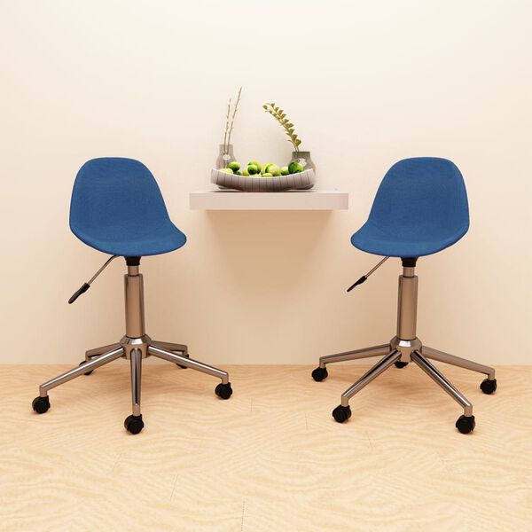 vidaXL drejelige spisebordsstole 2 stk. stof bl&aring;