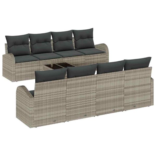 vidaXL Havesofa S&aelig;t Lysegr&aring; 55 x 55 x 37 cm polyrattan
