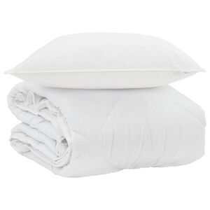 vidaXL Sommer dyne med pude 2 pcs Hvid Microfiber