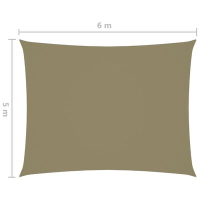 vidaXL solsejl 5x6 m rektangulær oxfordstof beige