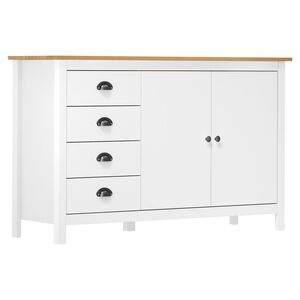 vidaXL sk&aelig;nk Hill 130x40x80 cm massivt fyrretr&aelig; hvid