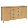 vidaXL Sideboard HILL Honningbrun 154 x 40 x 80 cm Massivt fyrretr&aelig;