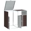 vidaXL skraldespandsskjuler 144x81x113 cm 1 rum stål brun