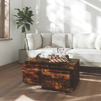 vidaXL sofabord 90x50x41,5 cm konstrueret træ røget egetræsfarve