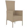 vidaXL havestole med hynder 4 stk. polyrattan beige