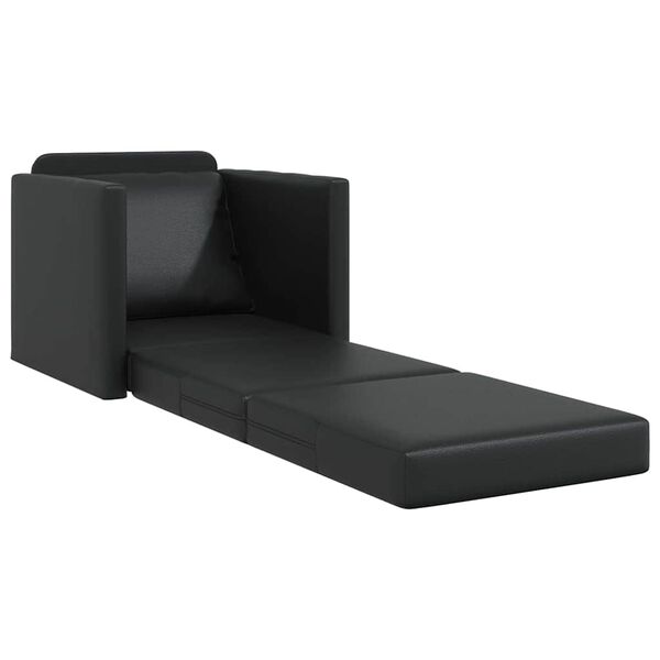 vidaXL Sovesofa Sort 74 x 77 x 81 cm Kunstlæder