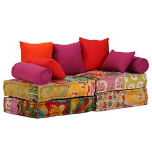 vidaXL 2-personers modulpuf stof patchwork