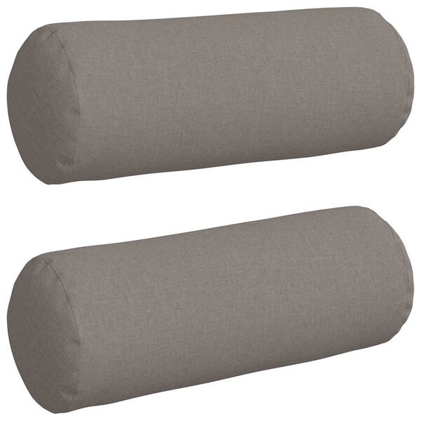 vidaXL Bolsterpuder 2 pcs Gråbrun Ø 25 x 70 cm Stof
