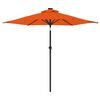 vidaXL parasol med LED-lys og st&aring;lstang 225x225x212cm terrakottafarvet