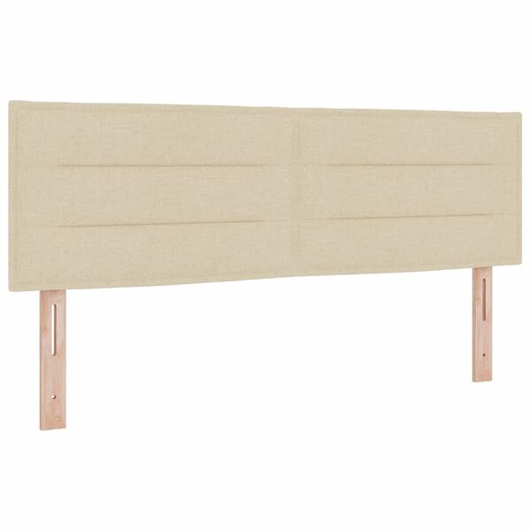 vidaXL Box spring seng med madras Creme 160 x 200 cm Stof