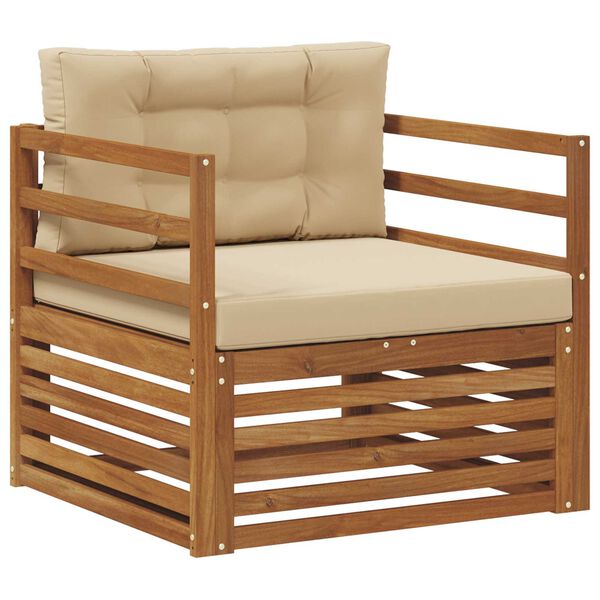 vidaXL Udend&oslash;rs sofagruppe Soli Akacietr&aelig; og polyester Naturfarvet