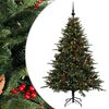 vidaXL Kunstigt juletr&aelig; med julekugle 120 cm 150 LED'er Varm hvid