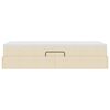 vidaXL Seng med opbevaring og madras Creme 90 x 190 cm Polyester