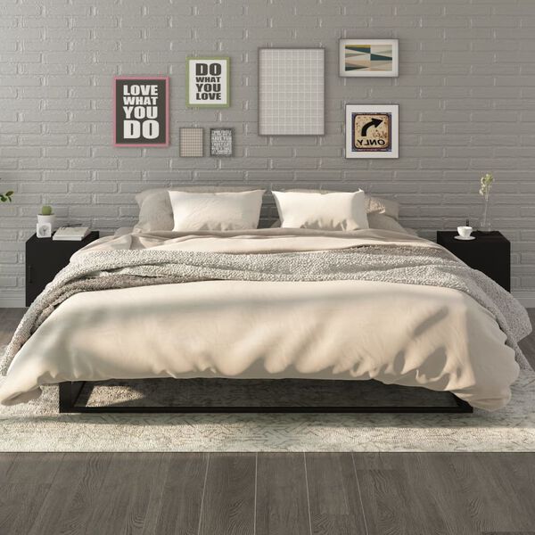 vidaXL sengeborde 2 stk. konstrueret træ sort