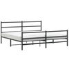 vidaXL sengeramme med sengegavl og fodg&aelig;rde 200x200 cm metal sort
