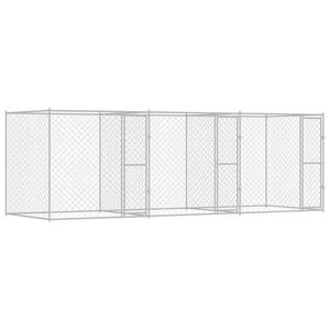 vidaXL Hundebur S&oslash;lv 600 x 200 x 200 cm Galvaniseret st&aring;l