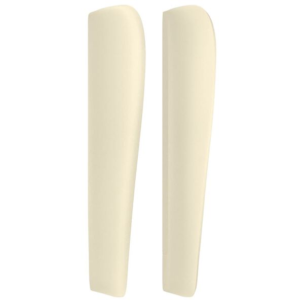 vidaXL sengegavl med kanter 147x23x118/128 cm kunstl&aelig;der cremefarvet