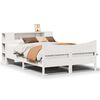 vidaXL sengeramme uden madras 135x190 cm massivt fyrretr&aelig; hvid