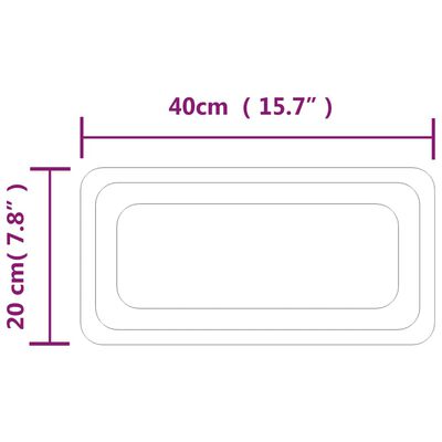 vidaXL badeværelsesspejl med LED-lys 40x20 cm