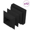 vidaXL Endekapsler 12 stk. Sort 15 x 15 x 15 mm PP