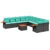 vidaXL sofas&aelig;t til haven 11 dele med hynder polyrattan sort