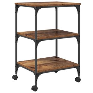 vidaXL Printerstand Gammelt tr&aelig; 50 x 41 x 75 cm Konstrueret tr&aelig;