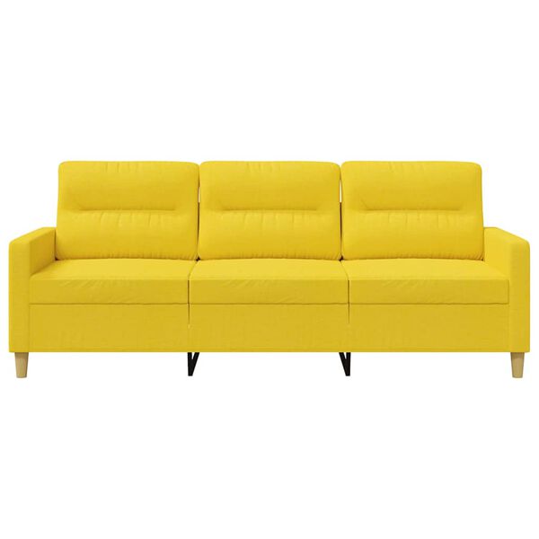 vidaXL 3-personers sofa 180 cm stof lysegul