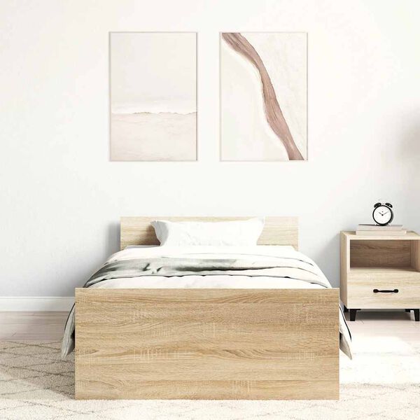 vidaXL sengeramme 90x190 cm uden madras konstrueret tr&aelig; sonoma-eg